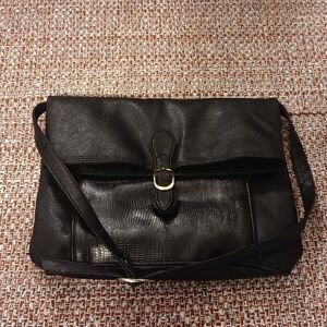 Anton Vintage Flap Fold Over Shoulder‎ Bag Black Great Pre-Owned Condition